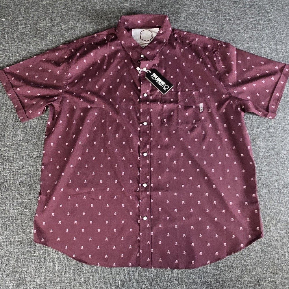 The Drive Clothing NWT Skull Button Up Shirt Men's Size 3XL Grunge